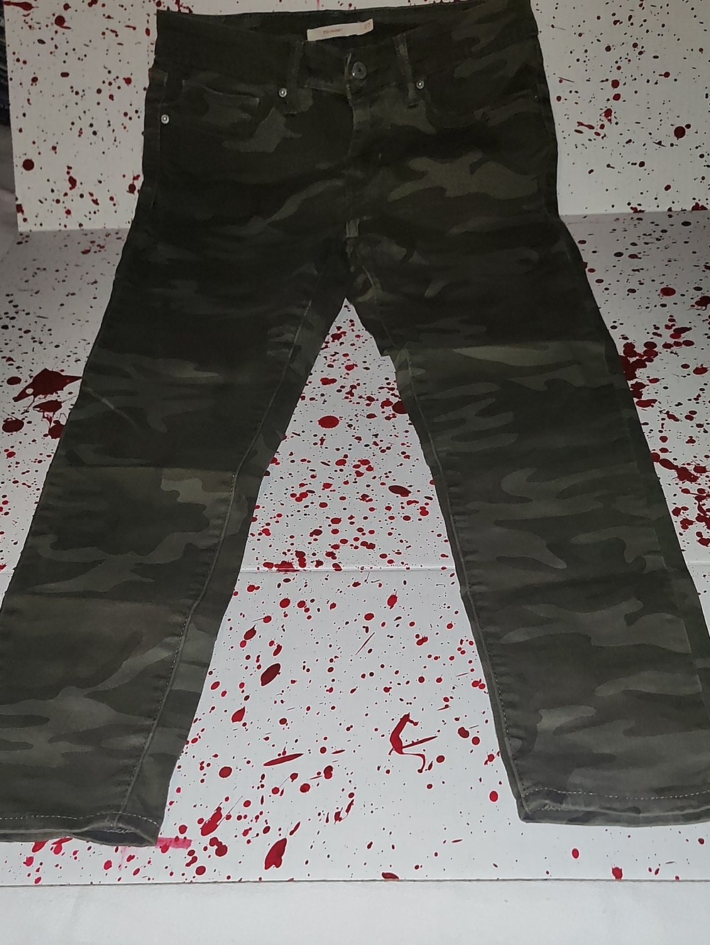 Levi's Olive Green 711 Skinny Camo Jeans